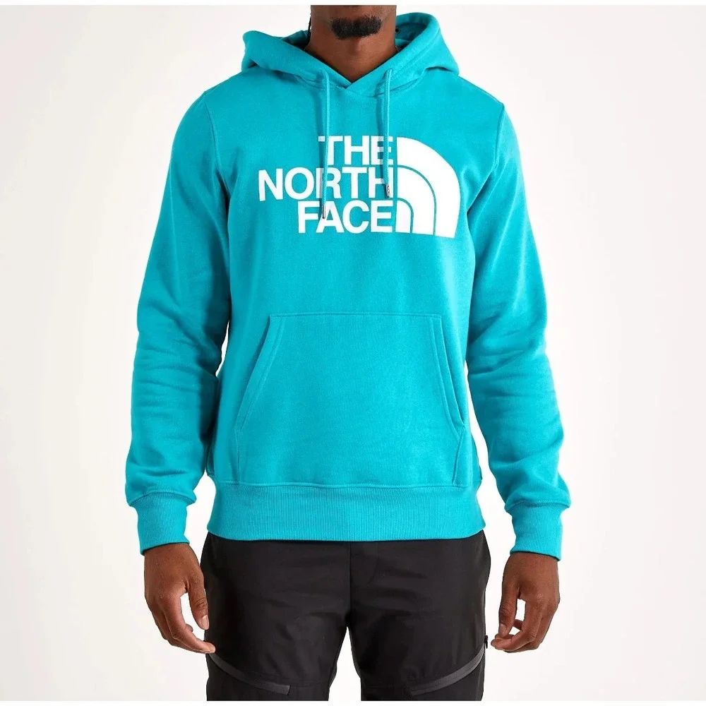 THE NORTH FACE Blue WHITE HALF DOME Fleece Backing HOODIE SWEATSHIRT Men's Sz XL